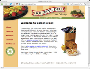 Pic of Goldens Deli homepage