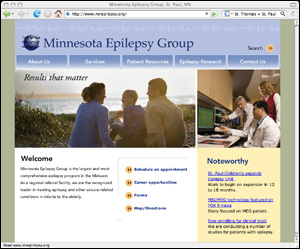 Pic of Minnesota Epilepsy Group home page