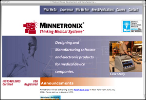 Pic of Minnetronix home page