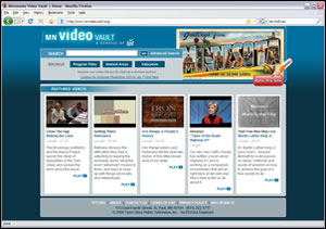 Pic of MN Video Vault home page