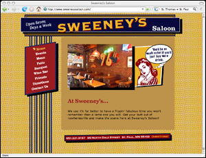 Sweeney's Saloon home page